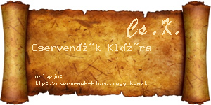 Cservenák Klára névjegykártya